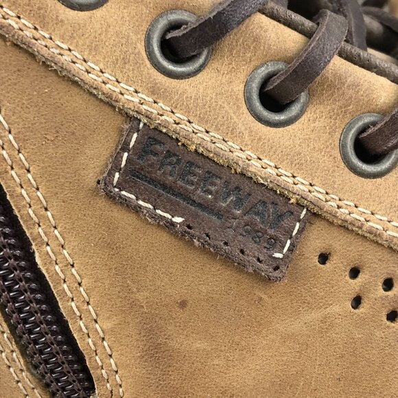 Freeway Easywear Women's Size EUR 37 Queen4 Brown Leather Combat Zip Ankle Boots - Picture 2 of 16